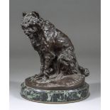 After Pierre Jules Mene (1810-1879) - Brown patinated bronze figure of a seated Griffon, bears