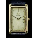 An Omega De Ville Wristwatch, 20th Century, 18ct Gold Cased, the gilt dial with baton numerals, 36mm