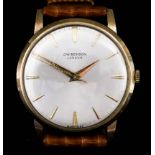 A J. W. Benson Automatic Wristwatch, 1960's, 9ct Gold Cased, the silvered dial with gilt baton