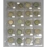 A Collection of 18th, 19th and 20th Century Coins, contained in vinyl covered album, in silver,