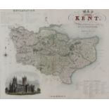 Christopher and John Greenwood (19th Century) - Coloured engraving - "Map of the County of Kent,