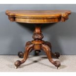 A Victorian Walnut Card Table, made by Saml. Webb & Co