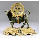 A Late 19th Century French Gilt Brass and Bronzed Cased Figural Mantel Clock, by Japy Freres, No.