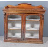 A Victorian Mahogany Tray Top Dwarf Bookcase, with shaped back and deep square edge, fitted two