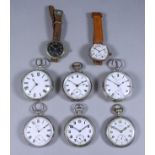 A George V Silver Cased Open Faced Pocket Watch, by James Bennett of Norwich, No. 7426, the white