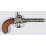 A 19th Century Percussion Pocket Pistol, by Weston of Lewes, Sussex, 4ins turn off barrel, bright