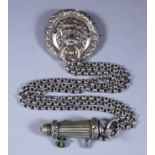 The Rifle Brigade - A Victorian Silver Hallmarked Officer's Belt Pouch Whistle, Chains and Guard