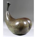 ***Mark Richard Hall (born 1970) - Brown and green variegated bronze sculpture - "Fallen Fruit
