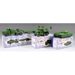 Three Dinky Supertoys Diecast Model Military Vehicles - "Centurion Tank", No. 651, "Tank