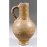 A German Brown Salt Glazed Stoneware Jug, Frechen or Cologne, Early 17th Century, 9ins high