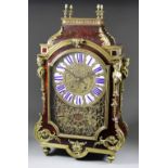 A Late 19th /Early 20th Century French Tortoiseshell and Gilt Brass Mounted Mantel Clock of "Louis