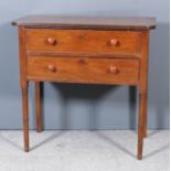 A Late Georgian Mahogany Side Table, with rounded front corners and triple reeded edge to top,