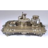 A William IV Silver Rectangular Inkstand, by Robinson Edkins & Aston, Birmingham 1835, of shaped and