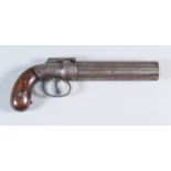 A 19th Century .32 Calibre 6 Shot Revolving Pepperbox Pistol, named The Washington, 5.25ins fluted