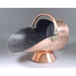 A Late Victorian Copper Helmet Pattern Coal Scuttle