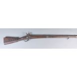 A 19th Century .76 Calibre Indian Two Band Musket, 34ins plain steel barrel, bright steel unmarked