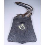 A Leather Sabretache with Bugle Horn Insigniature
