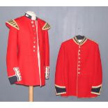 A Grenadier Guards Other Ranks (Musicians) Full Dress Tunic, scarlet with gold on black epaulettes
