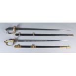 An Edward VII Light Infantry Army Officer's Dress Sword, the 32ins etched steel blade, overpainted
