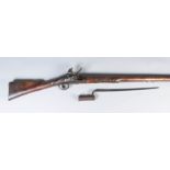 A Late 18th/Early 19th Century English "Brown Bess" Flintlock Musket, with 39ins barrel, plain steel