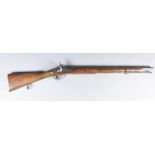 A Good 19th Century .65 Calibre Short Percussion Musket, 27ins bright steel barrel, bright steel