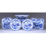 A Wedgewood Pearlware Pottery Blue and White Dish on Low Foot, Early 19th Century, transfer