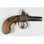 A 19th Century Percussion Pocket Pistol by Osborne & Jackson, with 2ins turn-off barrel, steel