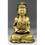 A Chinese Gilt Bronze Figure of Buddha Seated Cross-Legged in a Pose of Meditation, 20th Century,