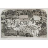 Graham Clarke (born 1941) - Artist proof etching - "Gardener's Cottage", 13.5ins x 21ins, and two