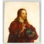 Continental School (18th/19th Century) - Oil painting - Salvator Mundi - Half length portrait of