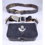 A King's Royal Rifle Corps Bandsman's Leather Card Case with Bugle Device, a Rifles black leather