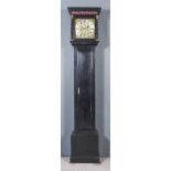 An Ebonised Longcase Clock with Early 18th Century Movement, the 11ins square brass dial (anonymous)