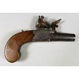A Late 18th/Early 19th Century Flintlock Pocket Pistol by George E. Jones, London, with 2.25ins