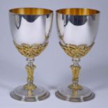A Pair of Elizabeth II Silver and Silver Gilt "Royal Wedding" Goblets, by Garrard & Co. Ltd,