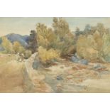 19th Century English School - Watercolour sketch - "On the River ? near the Langdale Pike, Lake