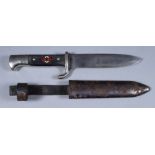 An Early German Hitler Youth Dagger, by Tiger of Solingen, the 5.5ins bright steel blade stamped "