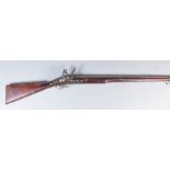 An Early 19th Century .75 Calibre East India Company Brown Bess Musket, 39ins bright steel barrel