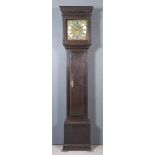 An 18th Century Oak Longcase Clock, by John Bird of Seagrove, the 12ins square brass dial with