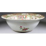 A Chinese "Cantonese" Porcelain Wash Basin, 19th Century, enamelled in colours and gilt with