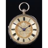 A Victorian Lady's 18ct Gold Cased Open Faced Pocket Watch, by George Lewis of Coventry, case