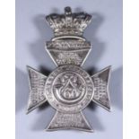 A Silvery Metal Cross Belt Plate - The King's Royal Rifle Corps, with Peninsular Orders, no