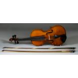 A French JTL Full Size Violin, Late 19th Century, with single piece back, back measurement excluding