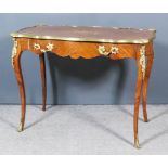 A 20th Century French Mahogany and Brass Mounted Rectangular Occasional Table of "Louis XV"