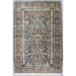 A Good Tabriz "Tree of Life" Prayer Rug, woven in muted colours of green, fawn, burnt orange and