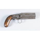 A 19th Century Continental .50 Calibre 4 Shot Percussion Revolving Pepperbox, (no makers name), 3.