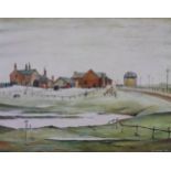 ARR Laurence Stephen Lowry (1887-1976) - Limited edition colour print - "Landscape with Farm