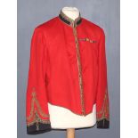 A Full Dress Scarlet Tunic of Unknown High Ranking Officer, Pre-1879, with gold laced cuff, medal