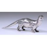 An Elizabeth II Cast Silver Model of an Otter, by William Comyns & Sons Ltd, London 1970, 5.75ins