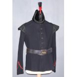 King's Royal Rifle Corps Bandsman's Tunic, Dated March 1909, with red facings and built-in