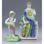 A Wedgewood Pearlware Pottery Standing Figure of Charity, Late 18th Century, 8.75ins high, and a